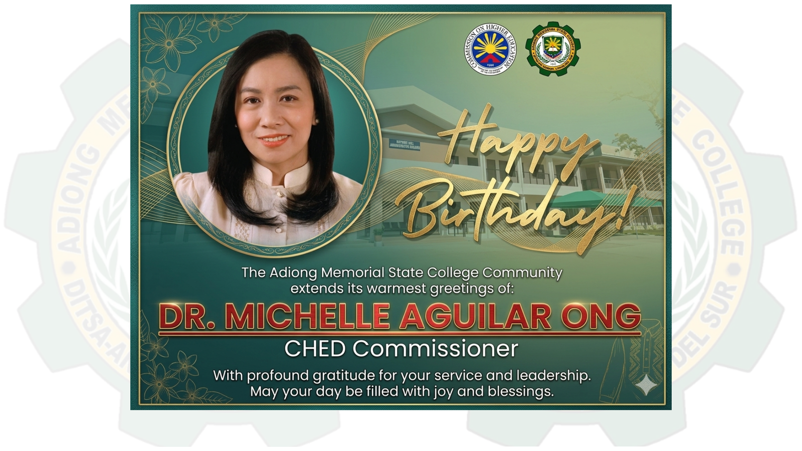 HAPPY BIRTHDAY, COMMISSIONER DR. MICHELLE AGUILAR ONG! 🎂✨